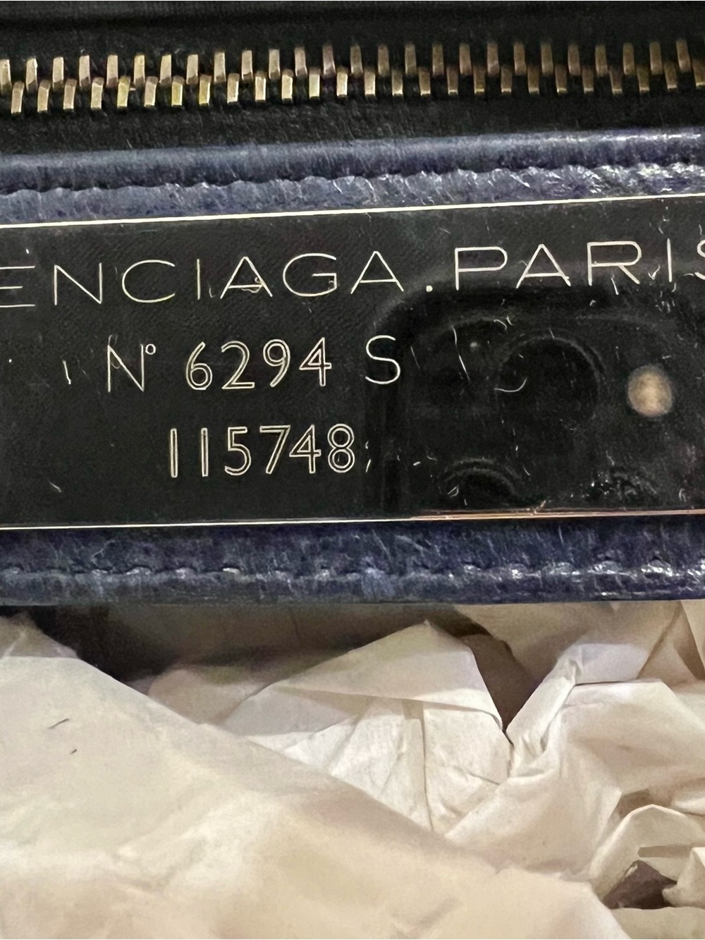 Balenciaga Medium City Navy Blue Leather Shoulder Bag Y2K - Picture 6 of 14